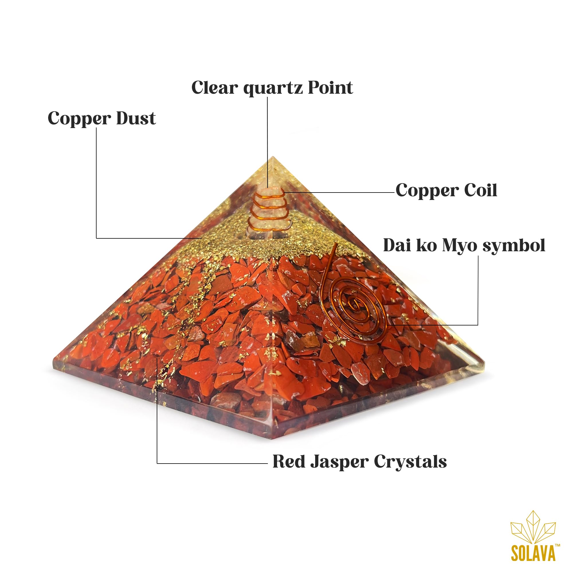 SALE オーシャンジャスパーピラミッド　497g Original Red Jasper Pyramid - Certified Natural Red Jasper Stone